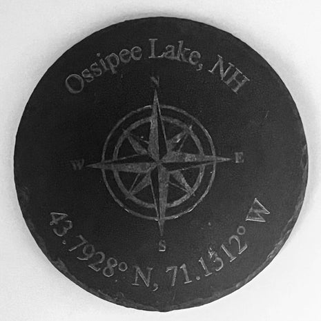 Ossipee Lake Compass Round Slate