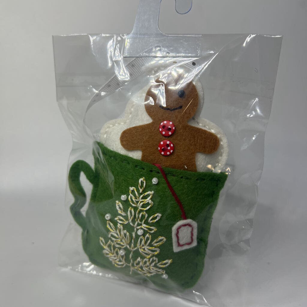 Embroidered tree mug ornament