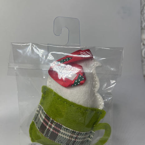 Embroidered mug ornament