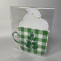 Embroidered mug gift tag