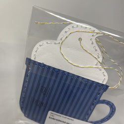 Embroidered mug gift tag - view 2