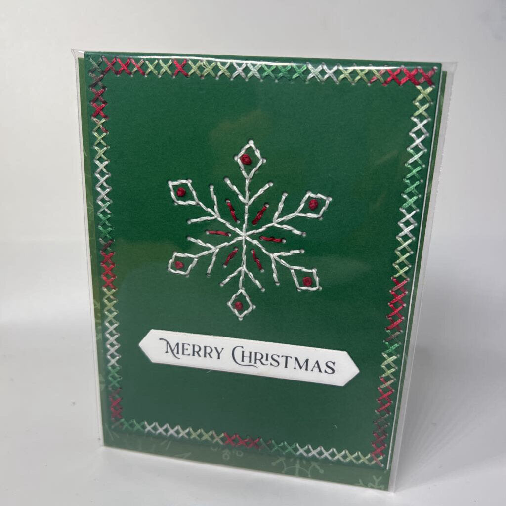 Stitched snowflake card