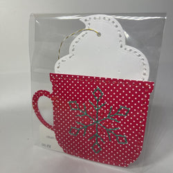 Embroidered mug gift tag - view 1