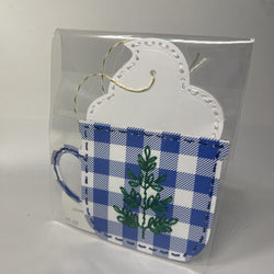 Embroidered mug gift tag - view 1