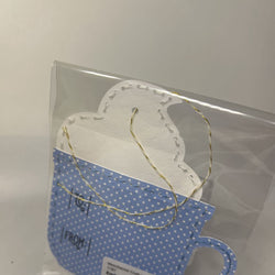 Embroidered mug gift tag - view 2