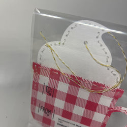 Embroidered mug gift tag - view 2