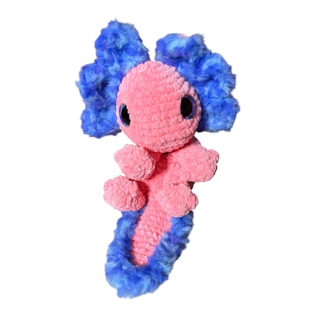 Crocheted fur axolotl stuffie