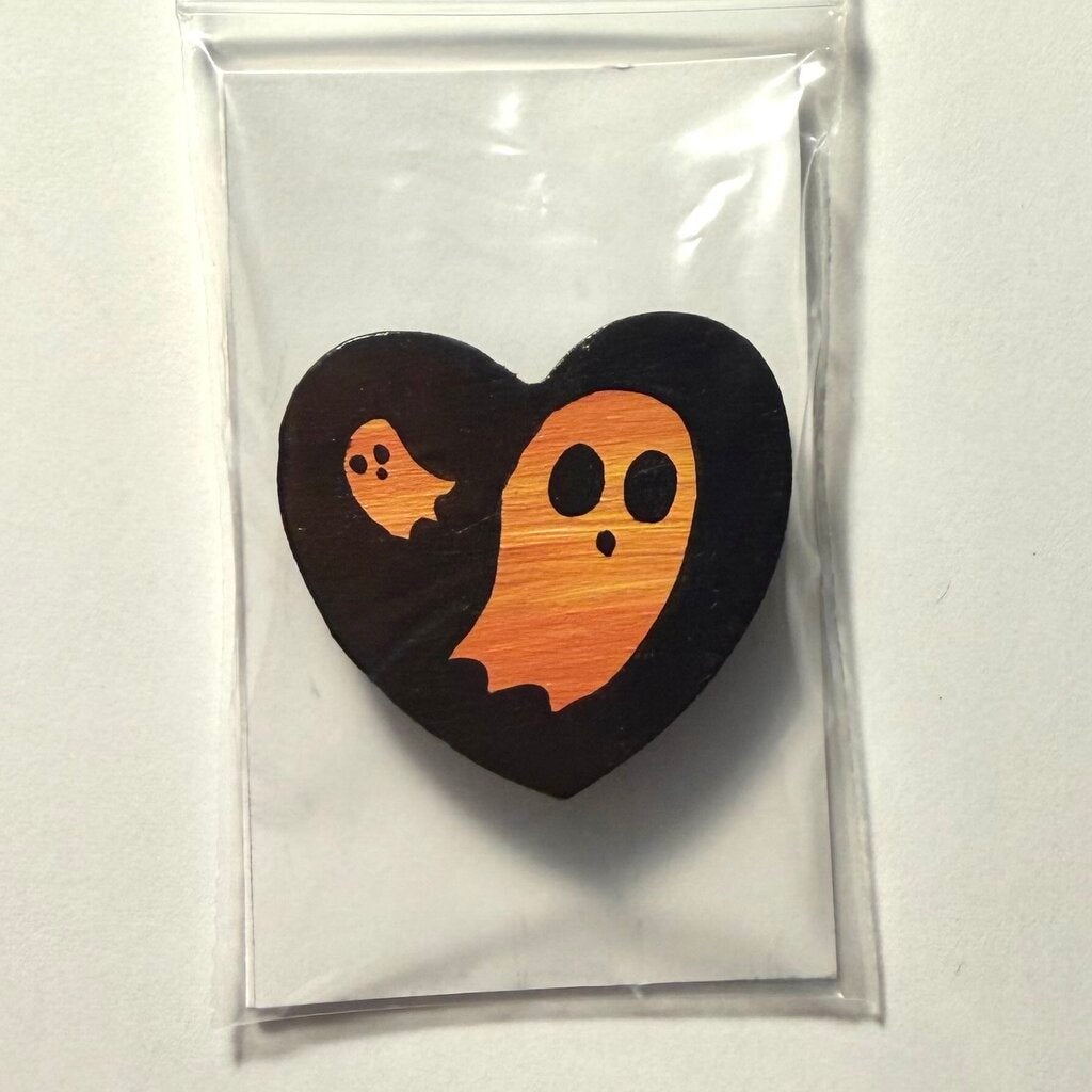 Orange Ghosties heart Magnet