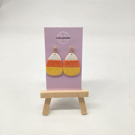 Glitter Candy Corn Dangle Earrings