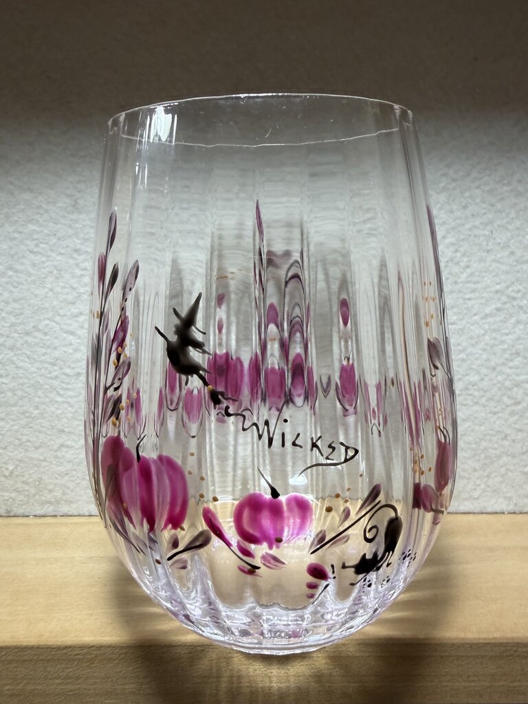 pumpkin witch pink stemless