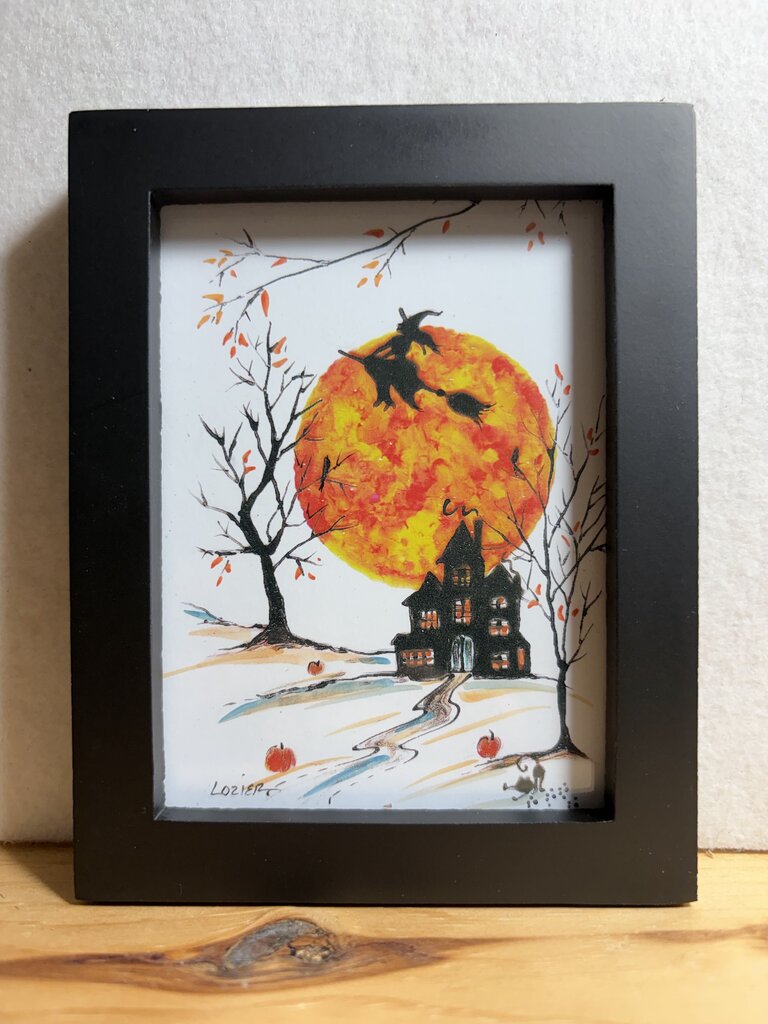 Witch mini print black frame