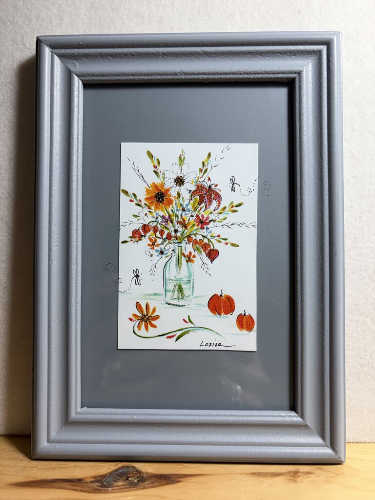Fall vase gray frame