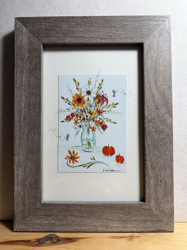 Fall vase wood frame