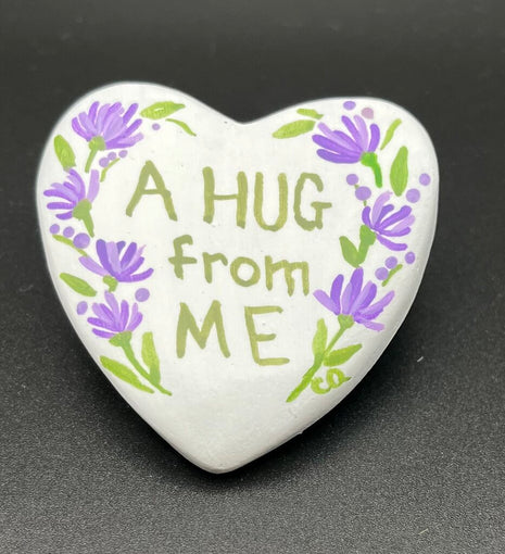 Heart rock-wh-"A Hug fr Me"