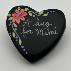 Heart rock-blk-"A hug for mimi" - view 1