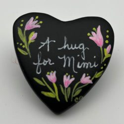 Heart rock-blk-"A hug for mimi" - view 2