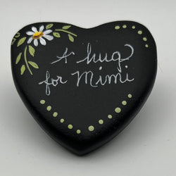 Heart rock-blk-"A hug for mimi" - view 3