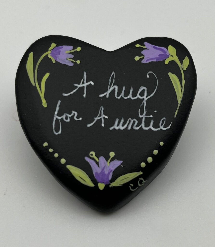 Heart rock-blk-"A Hug for Auntie"