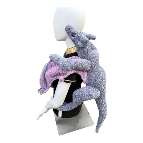 Crocheted wearable dragon plush