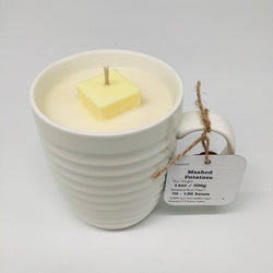 Mashed Potatoes (White Ridged Mug) - Mug Candle- 100% Soy Wax - view 3