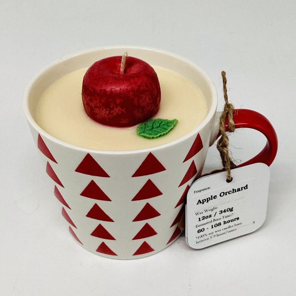 Apple Orchard (Red Triangle Mug) - Mug Candle - 100% soy wax