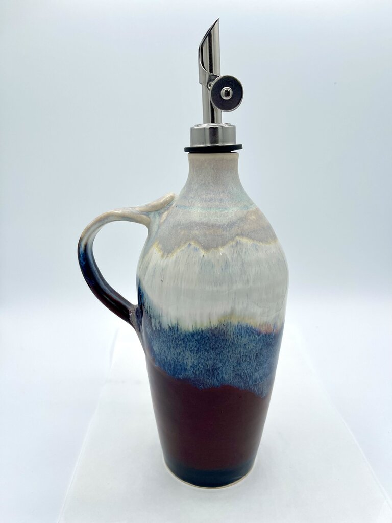 Oil Cruet- Obsidian Sapphire Rain