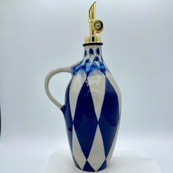 Oil Cruet- Blue/White Harlequin - view 1