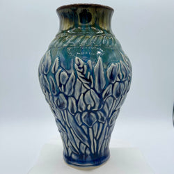 Hand carved Iris Vase - view 3