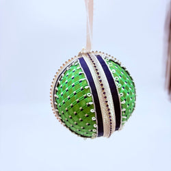 Green and navy shatterproof ornament - view 2