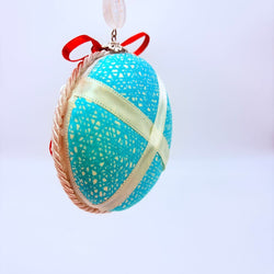 Aqua and red ornament - view 2