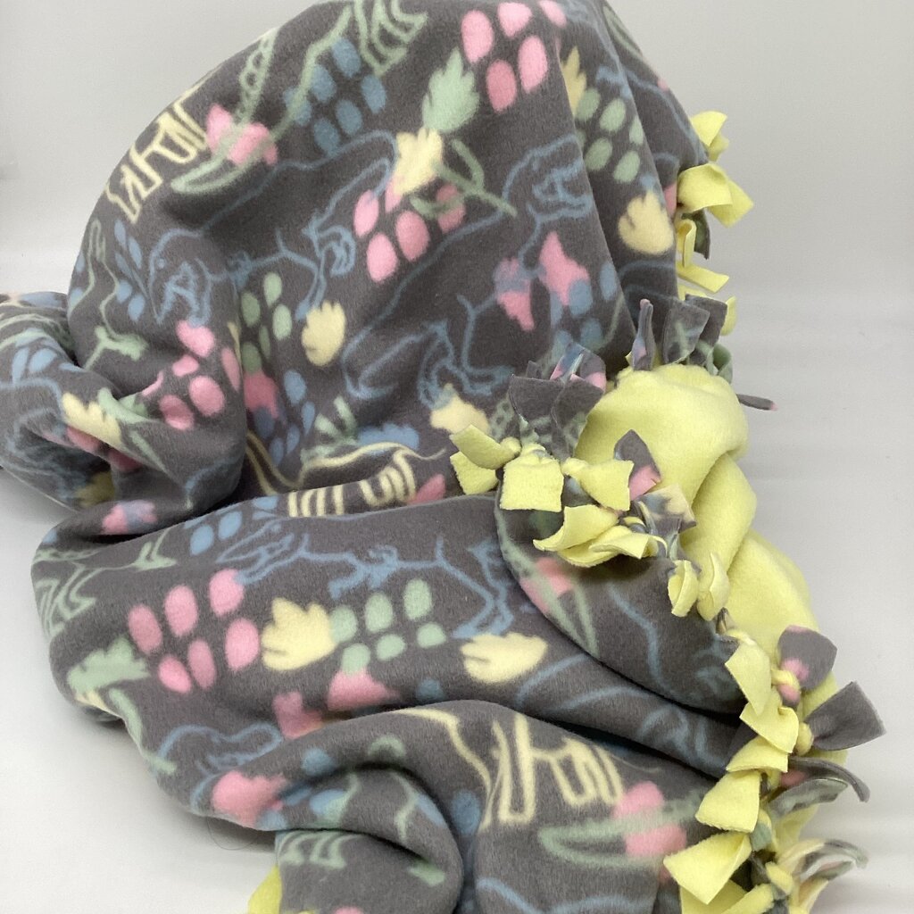 Fleece blanket Dino w/ yellow