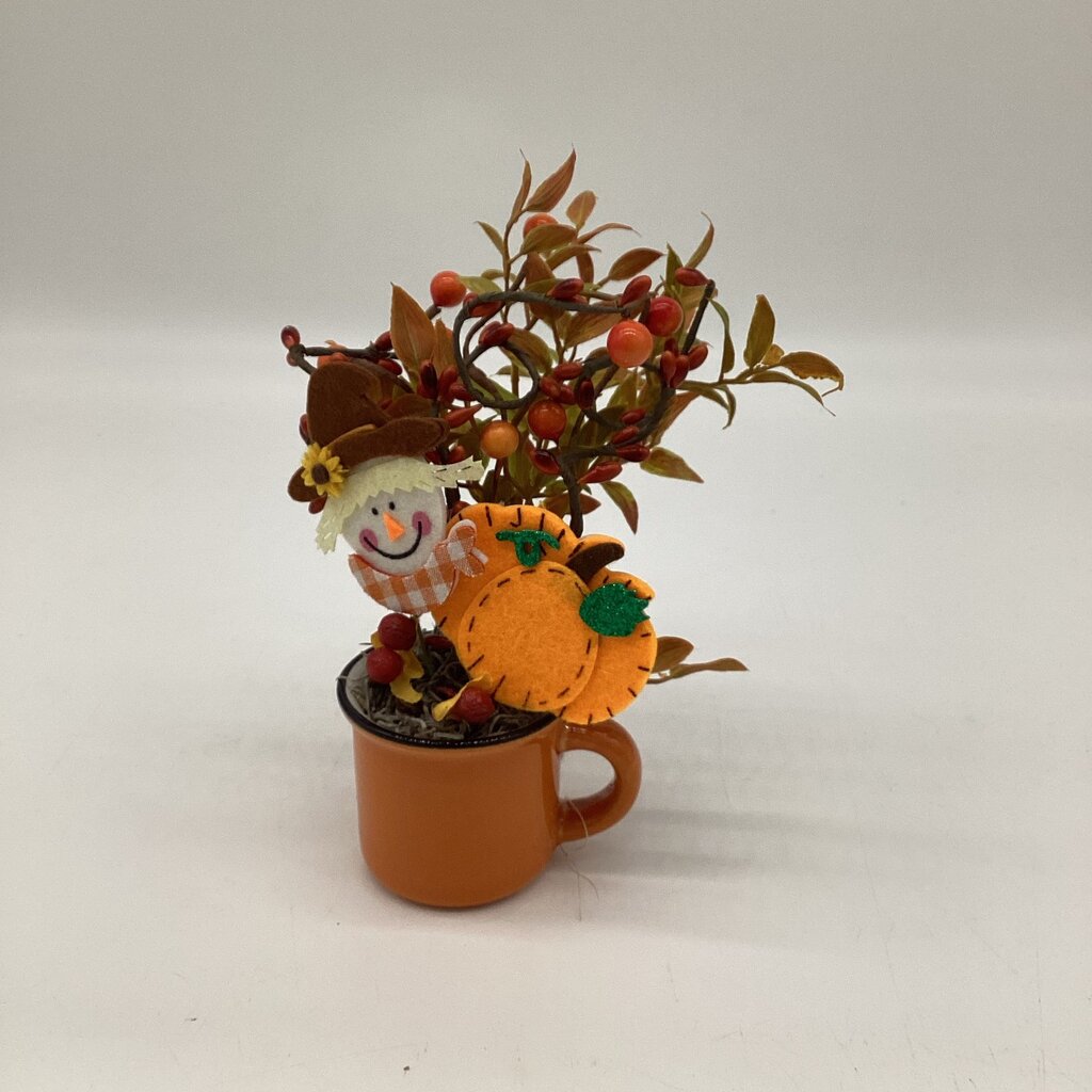 Scarecrow and Pumpkin Mini Cup