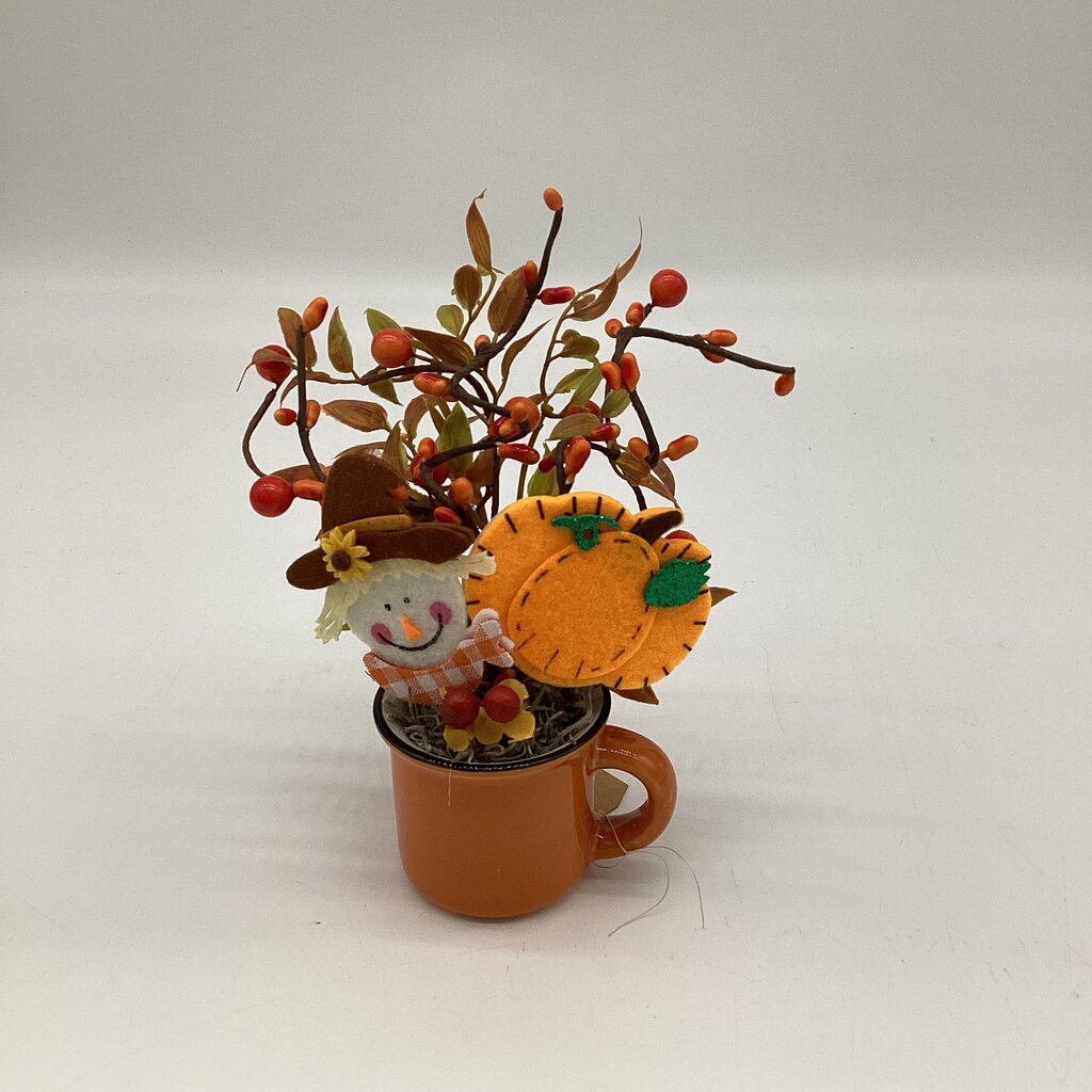 Scarecrow and Pumpkin Mini Cup