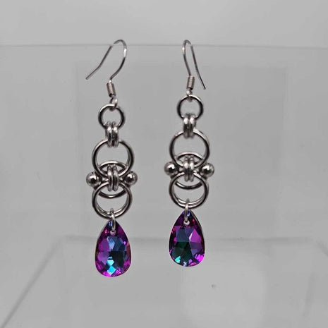 Stainless Steel Helftic Electra Crystal Earrings, Surgical Steel Ear Wires