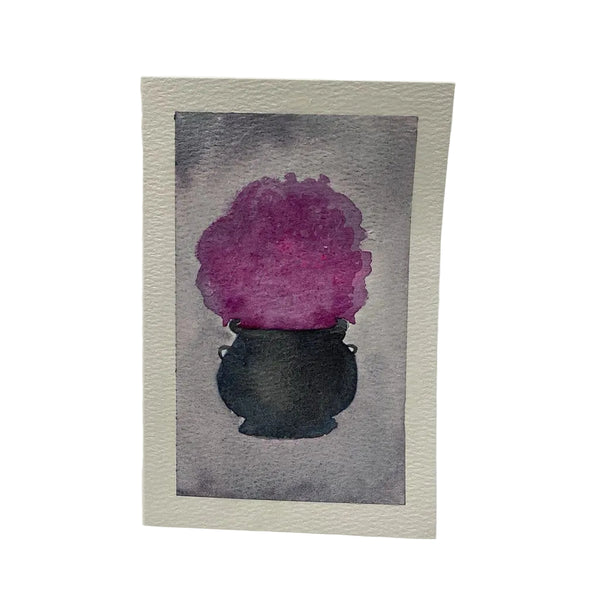 Halloween Card - Cauldron - Pink