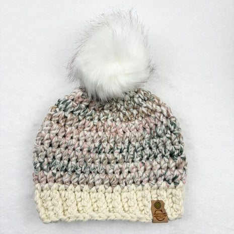 Wool Pom Pom Hat - Seashell