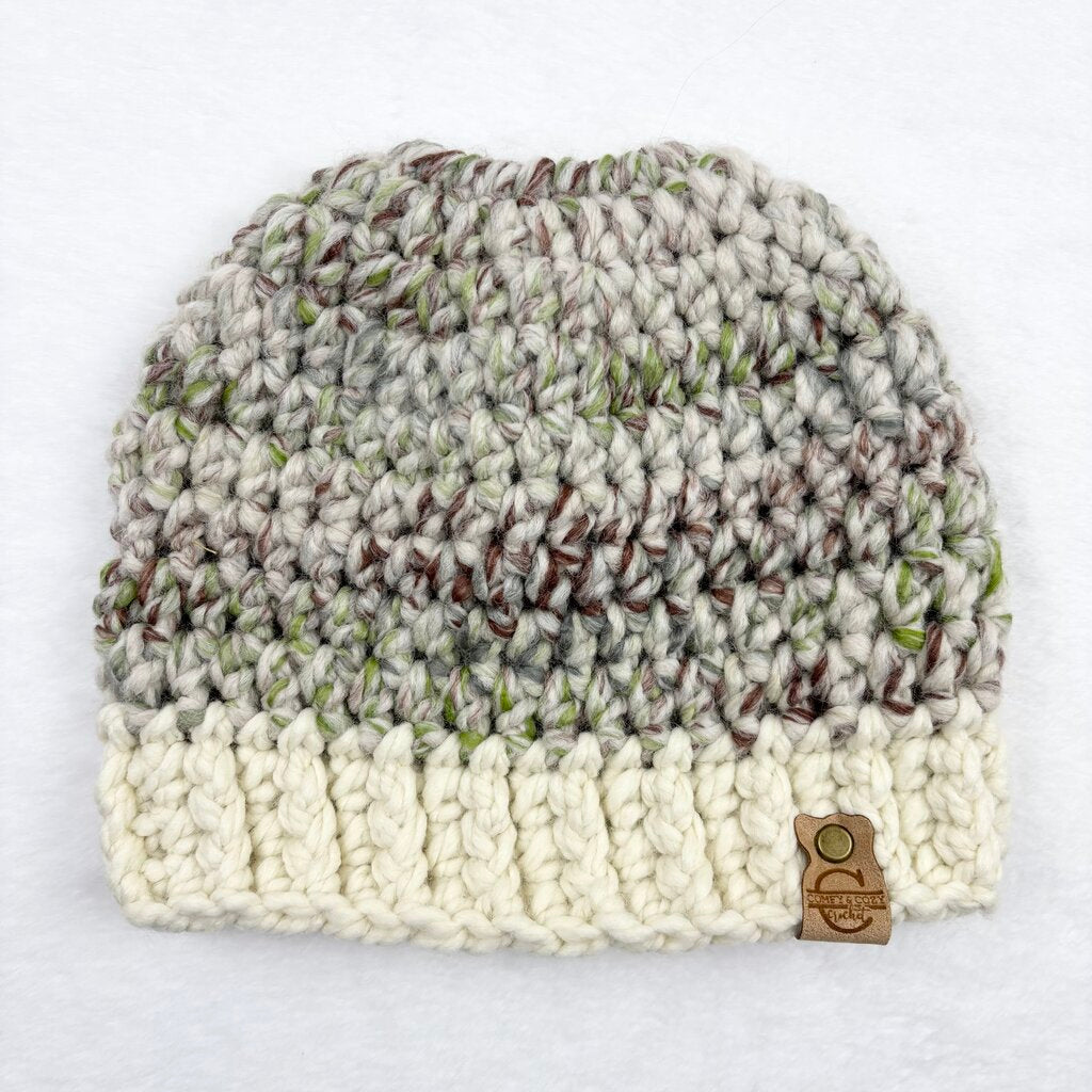 Wool Messy Bun Hat - Fern