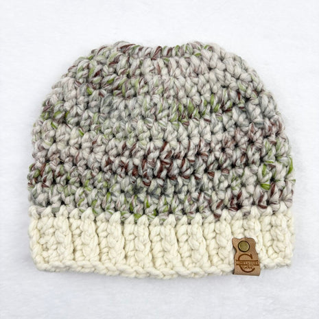 Wool Messy Bun Hat - Fern