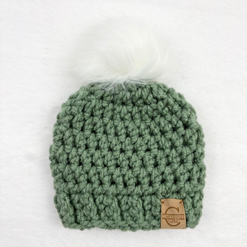 Pom Pom Hat (0-3 month) - Sage