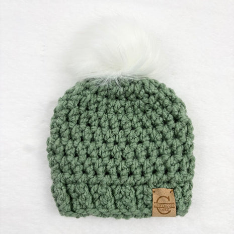 Pom Pom Hat (0-3 month) - Sage
