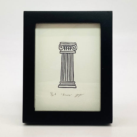 Ionia: Greek Column Eraser Art Print FRAMED