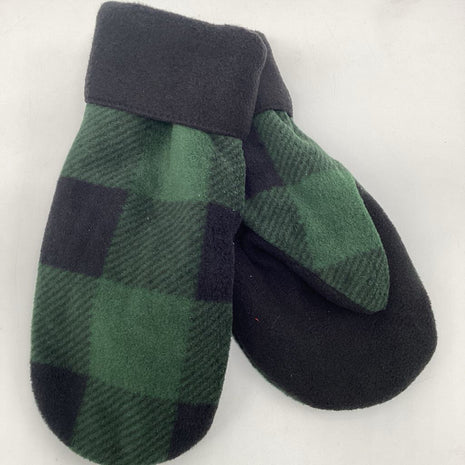 Fleece Mitten - Green Buffalo Check