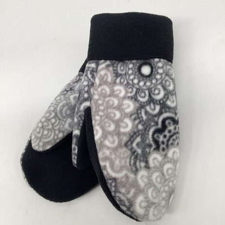 Fleece Mitten - Grey Print