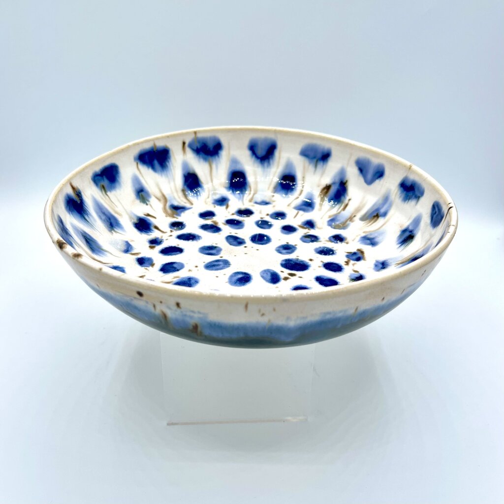 Pasta Plate- Cobalt/White Flux