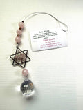 Tree of Life Star Rose Quartz Suncatcher