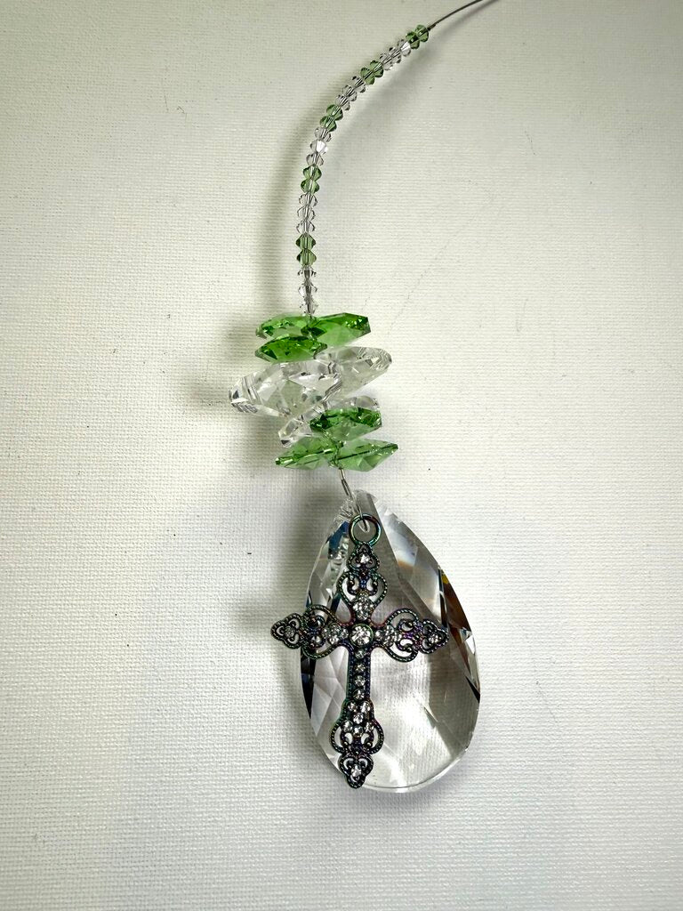 Cross TD Green 63mm Suncatcher