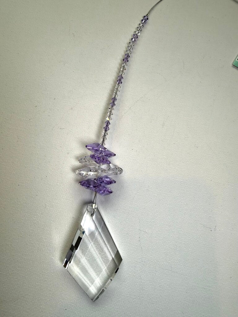 Triangle Lilac/Clear 63mm Suncatcher