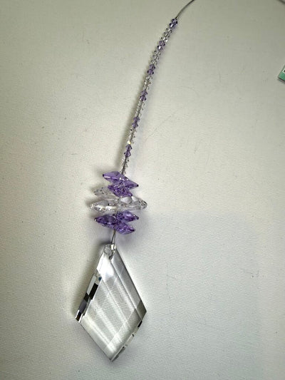 Triangle Lilac/Clear 63mm Suncatcher