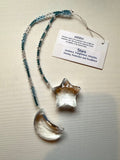 Star and Moon Teal Double Suncatcher