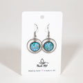 Round with circle 1 1/2 x 3/4" Drop Earrings - Green blue